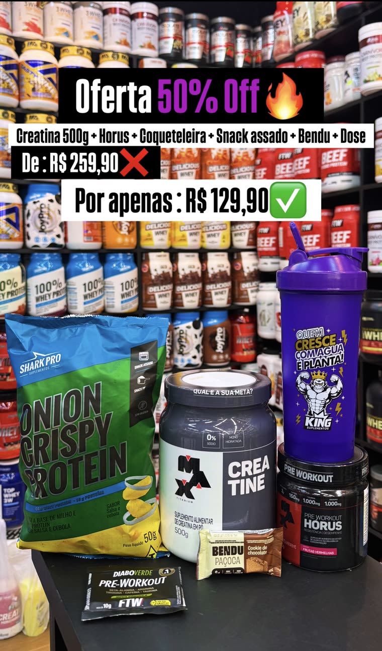 Creatina + Horus + Coqueteleira