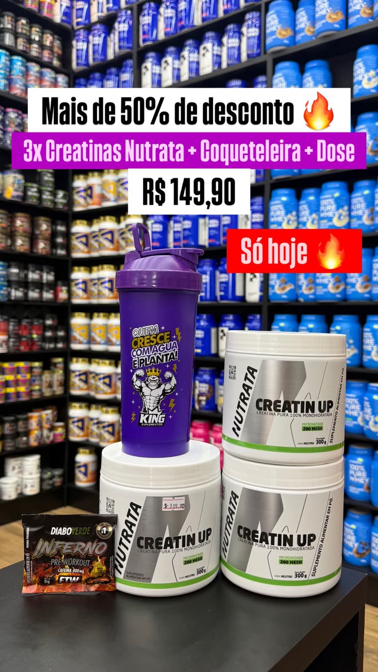 3 Creatinas Nutrata + Coqueteleira 149,90